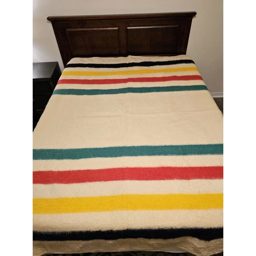 Early's Witney 4 Point Pure Wool Blanket ~ 90x72 Multicolor Striped England Made